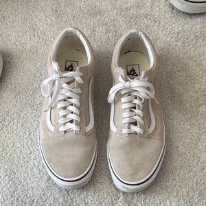 Vans Beige and White Sneakers
